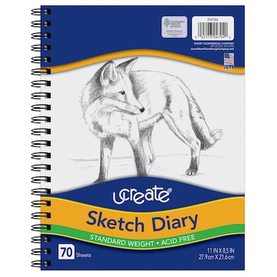 Art1st Sketch Diary 8.5 x 11 Spiral Bound Sketch Book, 70 Sheets/Book (P4794)