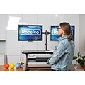 Rocelco 37.5 Height Adjustable Standing Desk Converter with Dual Monitor Mount, Sit Stand Up Riser,