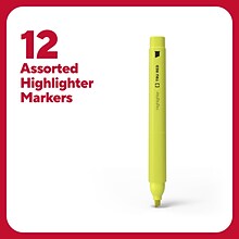 TRU RED™ Pocket Stick Highlighter with Grip, Chisel Tip, Assorted, 12/Pack (TR54586)