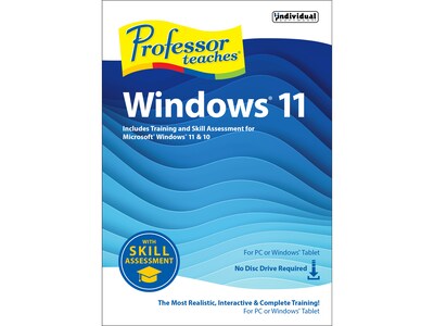 Individual Software Professor Teaches Windows 11 With Skill Assessment for 1 User, Windows, Download