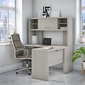 Bush Business Furniture Echo 60W L Shaped Desk with Hutch, Gray Sand (ECH031GS)