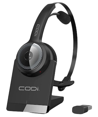CODi Claro Wireless Headset w/ Integrated AI-Powered ENC Microphone, Black  (A04616)