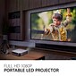ViewSonic 1080p Projector with 1000 LED Lumens, Bluetooth Speakers, USB-C and Wi-Fi, Gray (M2e)