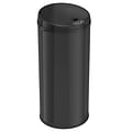 iTouchless Stainless Steel Round Sensor Trash Can with AbsorbX Odor Control System, Black, 13 Gal. (