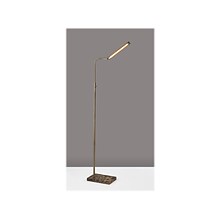 Adesso Reader 54.25 Antique Brass Floor Lamp with Rectangular Shade (3558-21)