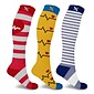 Extreme Fit Fun Patterened Knee High Compression Socks, Small/Medium, 3 Pairs/Pack (EF-3TUFCS-M)