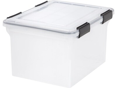 Iris WeatherPro Stackable Polypropylene Storage Box, 10.86 x 18 x 14.5, 32 Qt., Clear, 6/Pack (11