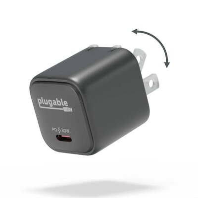Plugable 30W GaN USB C Charger Block, Black (PS-30C1B)