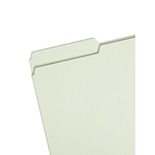 Smead Heavy Duty Pressboard File Folder, 1/3-Cut Tab, 1 Expansion, Legal Size, Gray/Green, 25/Box (