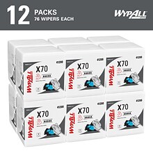 WypAll PowerClean X70 Medium Duty Wipers, White, 76 Sheets/Pack, 12 Packs/Carton (41200)