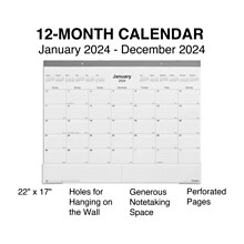 2024 Staples 22 x 17 Desk Pad Calendar, Gray (ST59701-24)