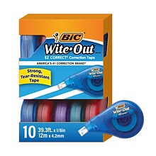 BIC Wite-Out EZ Correct Correction Tape, White, 10/Pack (50790)