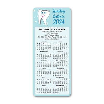 Custom Hanging Calendars with Magnet Backs, 3.625 x 8.5, 12 Pt. Coated Stock, 100/Pack