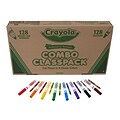 Crayola Combo Classpack Kids Crayon/Marker Set, Broad, Assorted Colors, 256/Carton (52-3349)