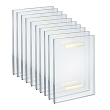 Azar Adhesive Vertical Wall Sign Holders, 8.5 x 11, Clear Acrylic, 10/Pack (122021)