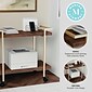 Martha Stewart Liam 2-Shelf Engineered Wood Mobile Office Storage and Printer Cart w/ Locking Wheels, Walnut (NANJH17107BRGLD)