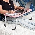 Mind Reader 13.75 x 23.5 MDF/Metal Lap Desk/Laptop Stand With Folding Legs, Pink (LBSTUDY-PNK)