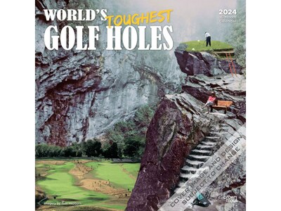 2024 BrownTrout Worlds Toughest Golf Holes 12 x 12 Monthly Wall Calendar (9781975467005)