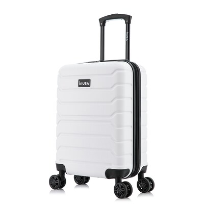 InUSA Trend 20.5 Hardside Carry-On Suitcase, 4-Wheeled Spinner, White (IUTRE00S-WHI)