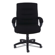 Alera® Kësson Series Fixed Arm Fabric Swivel Computer and Desk Chair, Black (12010-02B)