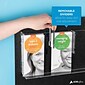 AdirOffice Acrylic Magazine Rack with Adjustable Pockets, Black, 2/Pack (640-2935-BLK-2PK)