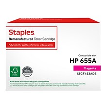 Staples Remanufactured Magenta Standard Yield Toner Cartridge Replacement for HP 655A (TRCF453ADS/ST