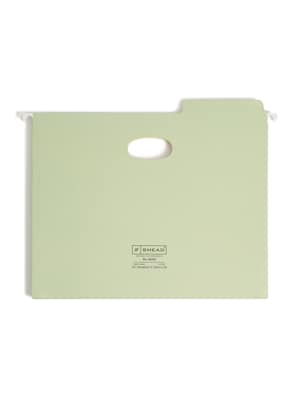 Smead FasTab Hanging File Folders, 1/3-Cut Tab, 3-1/2 Expansion, Letter Size, Moss, 9/Box (64222)