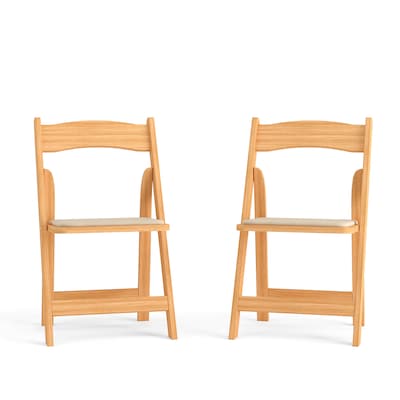Flash Furniture Wood Folding Chair, Natural, Set of 2 (2XF2903NATWOOD)
