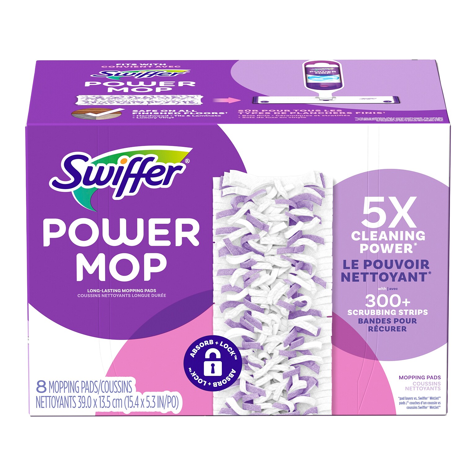 Swiffer PowerMop Mopping Pad, 8/Pack (08189)