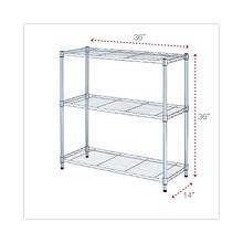 Alera® 3-Shelf Metal Shelving Unit, 36 Width, Silver (ALESW833614SR)