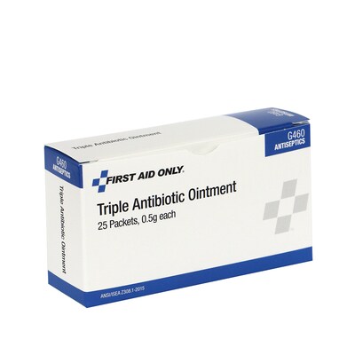 First Aid Only Triple Antibiotic Ointment Packets, 0.03 oz., 25/Box (G460)