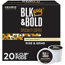 BLK & Bold Rise & GRND Coffee Keurig® K-Cup® Pods, Medium Roast, 20/Box (OKB90055)