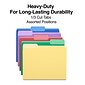 Quill Brand® Heavy-Duty File Folders, Assorted Tabs, 1/3-Cut, Letter Size, Assorted Colors, 50/Box (75000AD)