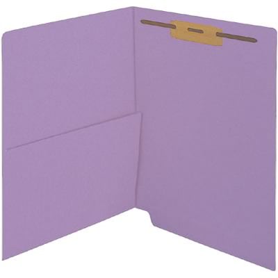Medical Arts Press® Colored End-Tab Fastener Folders; Half Pocket with Fasteners, 11 Pt., Lavender