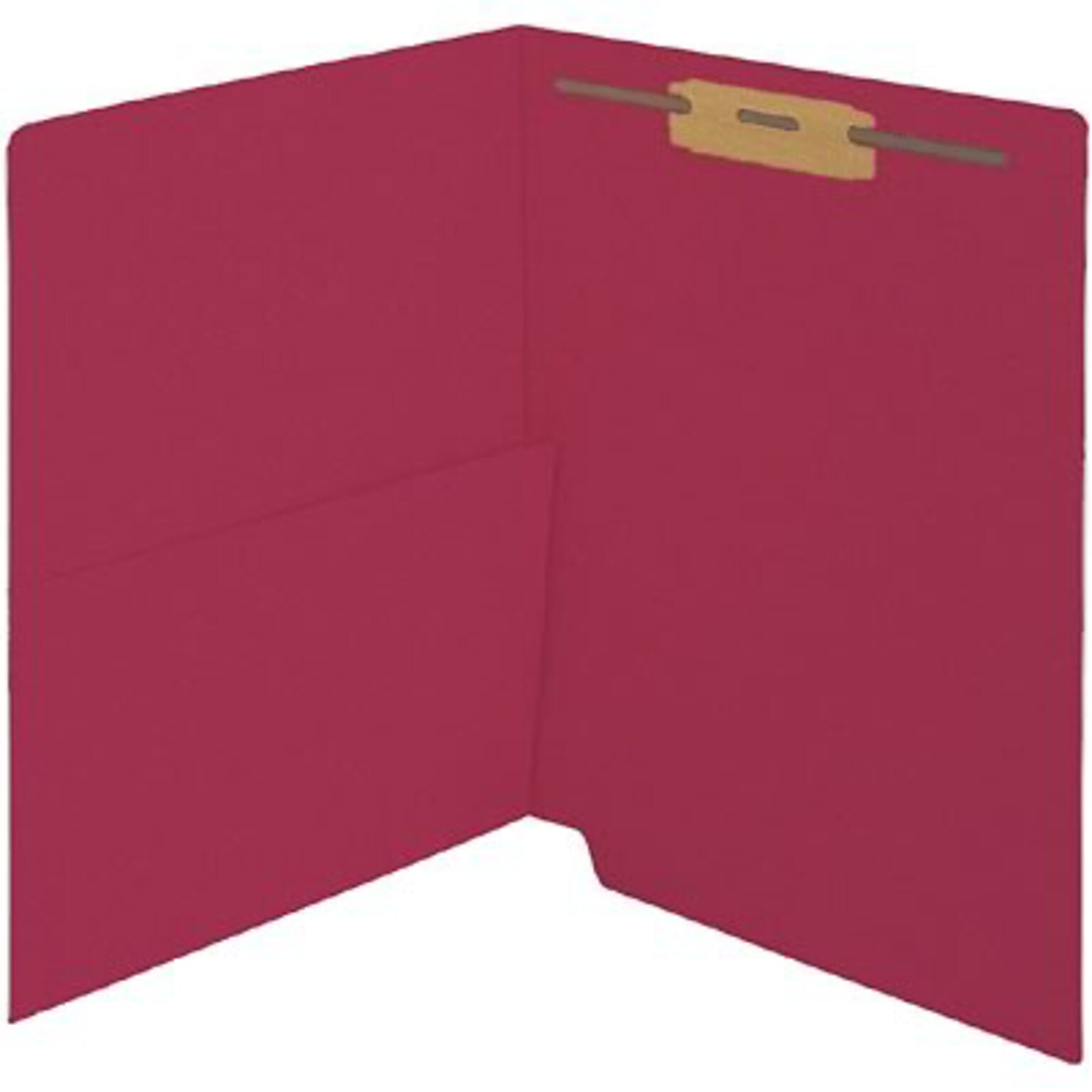 Medical Arts Press® Colored End-Tab Fastener Folders; Half Pocket with Fasteners, 11 Pt., Red