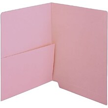 Medical Arts Press® Colored End-Tab Half Pocket Folders; Pink