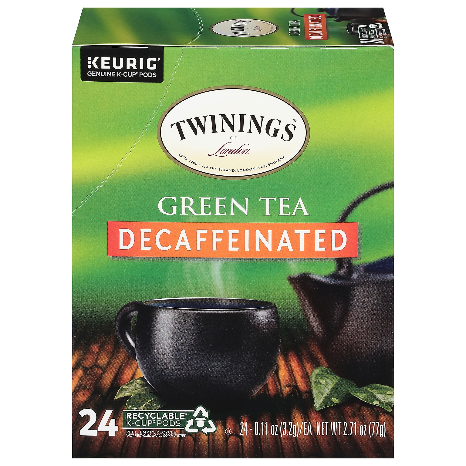 Twinings Decaf Green Tea, Keurig® K-Cup® Pods, 24/Box (TNA90557)