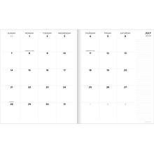 2024-2025 TF Publishing Black Leaves 9 x 11 Academic Monthly Planner, Paperboard Cover, Black/Whit