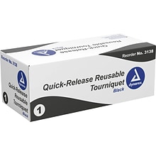 Dynarex Quick-Release Reusable Tourniquet, Black, 10/Carton (3138)