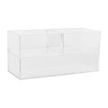 Martha Stewart Brody 3-Compartment Stack and Slide Plastic Tray Office Desktop Organizer, Clear, 3/S