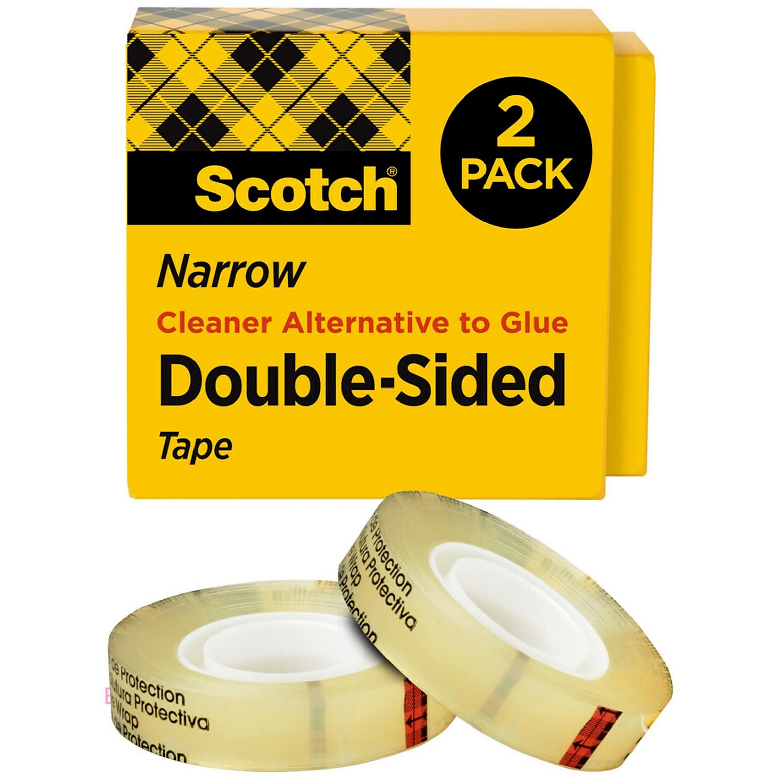 Scotch Permanent Double Sided Tape, 1/2 in x 900 in, 2 Tape Rolls, Refill, Home Office and Back to School Supplies for Classroom