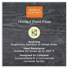 World Centric Fiber Hinged Container, Natural, 300/Carton (WORTOSCU9LFP)