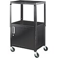 H. Wilson® Extra-Strong Colored Metal Utility Carts with Cabinets; Black
