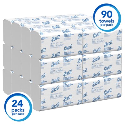 Scott Control Plus+ Slimfold Recycled Multifold Paper Towels, 1-ply, 90 Sheets/Pack, 24 Packs/Carton