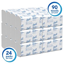 Scott Control Plus+ Slimfold Recycled Multifold Paper Towels, 1-ply, 90 Sheets/Pack, 24 Packs/Carton