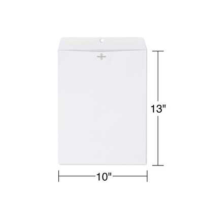 Staples® Clasp Wove Envelopes, 10 x 13, White, 100/Box (570231/14214)