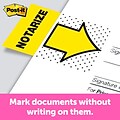 Post-it Notarize Message Flags, 1 Wide, Yellow, 100 Flags/Pack (680-NZ2)