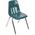 Virco® 12H One-Piece Ventilated Plastic Stack Chairs; Forest Green