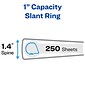 Avery Heavy Duty 1" 3-Ring View Binders, Slant Ring, White, 4/Pack (79780)