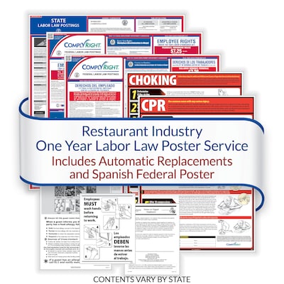 ComplyRight Federal (Bilingual), State and Healthcare (English) Labor Law 1-Year Poster Service, Geo
